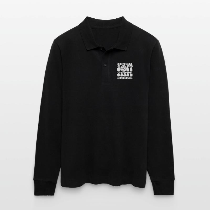 Wenn Sie ein Softeis wollen, holen Sie sich Eis Stanley/Stella Unisex Bio-Langarm-Poloshirt Prepster