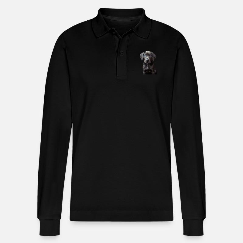 Deutsche Dogge - Stanley/Stella Unisex Bio-Langarm-Poloshirt Prepster - Schwarz