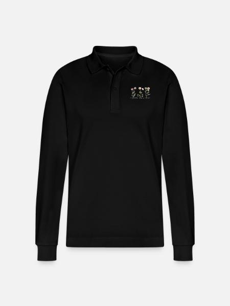 Botanische Illustration Botanical Illustration - Stanley/Stella Organic Unisex Long-Sleeved Polo Shirt Prepster - black
