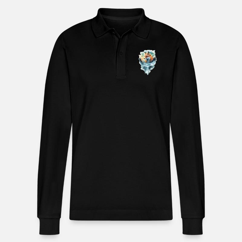 Fuchs - Stanley/Stella Unisex Bio-Langarm-Poloshirt Prepster - Schwarz