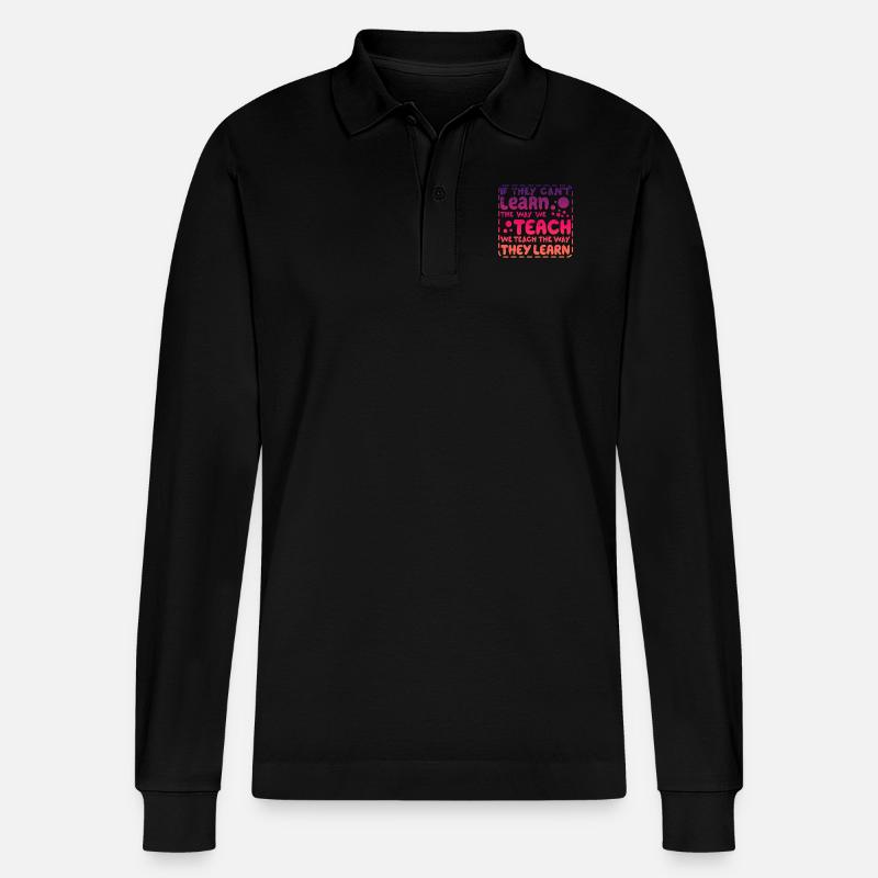 Autismus-Bewusstsein SPED Lehrer lernen - Stanley/Stella Unisex Bio-Langarm-Poloshirt Prepster - Schwarz
