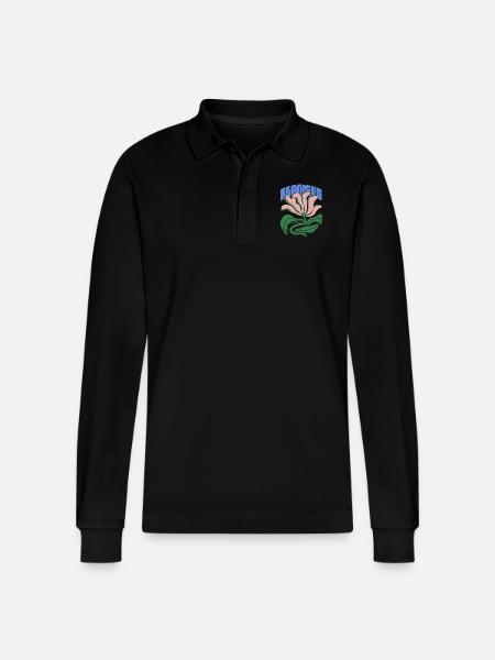 Blooming Starch - Stanley/Stella Organic Unisex Long-Sleeved Polo Shirt Prepster - black