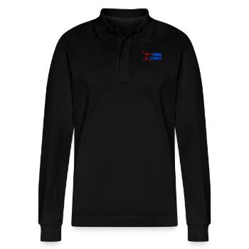 Taíno spiegelt den Stolz seiner karibischen Abstammung wider - Stanley/Stella Unisex Bio-Langarm-Poloshirt Prepster - Schwarz - Vorne - Anna (173cm) & Nico (186cm)