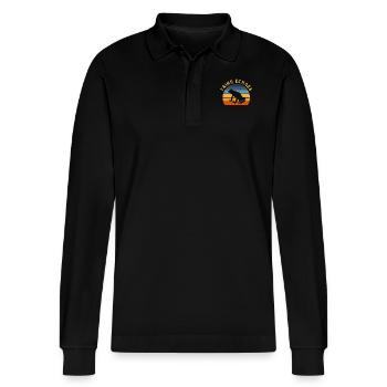 Taíno spiegelt den Stolz seiner karibischen Abstammung wider - Stanley/Stella Unisex Bio-Langarm-Poloshirt Prepster - Schwarz - Vorne - Anna (173cm) & Nico (186cm)