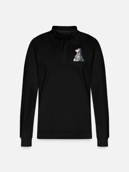 Axolotl - Stanley/Stella Unisex Bio-Langarm-Poloshirt Prepster - Schwarz