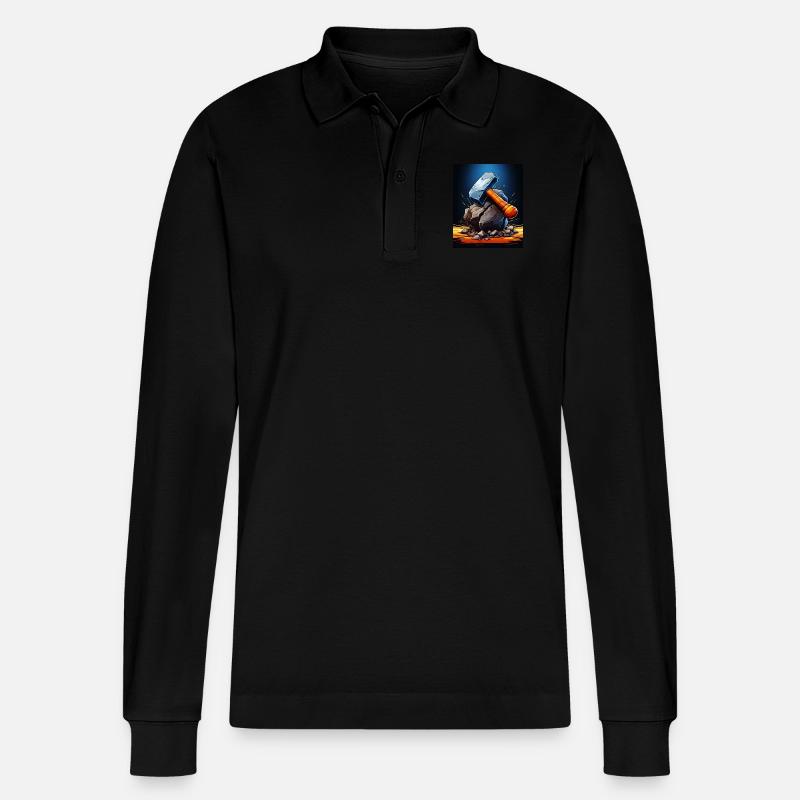 VATHOR HAMMER - Stanley/Stella Unisex Bio-Langarm-Poloshirt Prepster - Schwarz