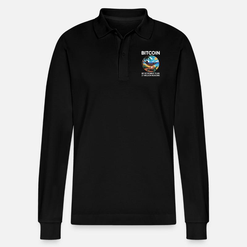 Bitcoin - Stanley/Stella Unisex Bio-Langarm-Poloshirt Prepster - Schwarz