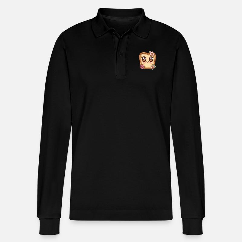 Fröhliches Toast mit Blumen - Stanley/Stella Unisex Bio-Langarm-Poloshirt Prepster - Schwarz