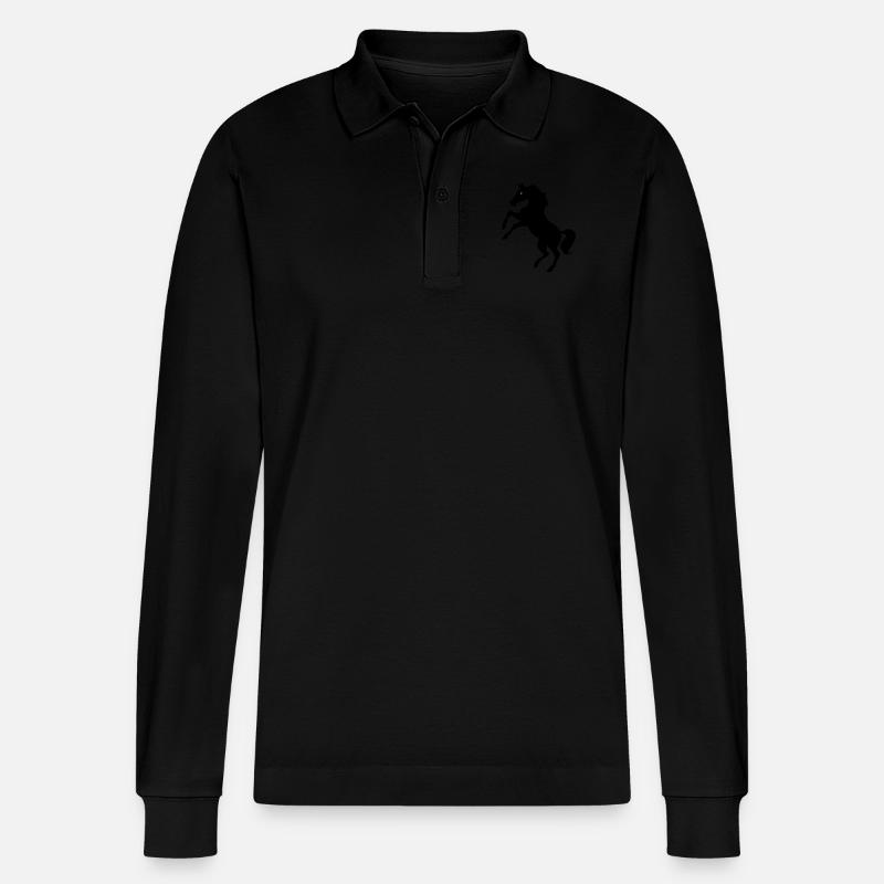 Cheval - Polo à manches longues bio PREPSTER Stanley/Stella Unisexe - noir
