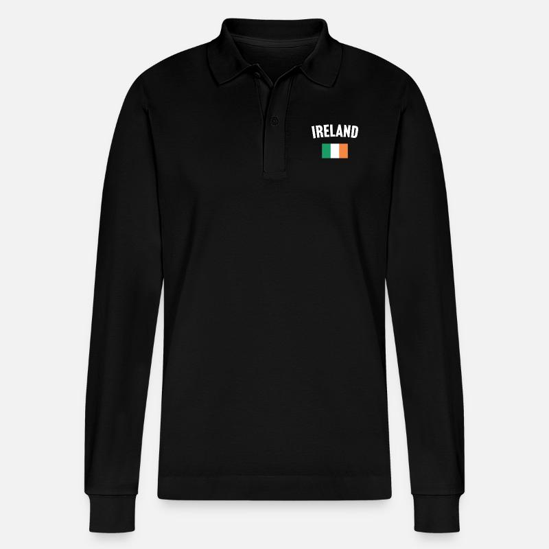 Drapeau de l’Irlande - Polo à manches longues bio PREPSTER Stanley/Stella Unisexe - noir