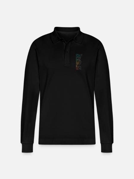 THINK POSITIVE - Stanley/Stella Organic Unisex Long-Sleeved Polo Shirt Prepster - black