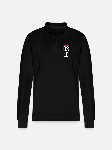 Oslo City Design  - Stanley/Stella Organic Unisex Long-Sleeved Polo Shirt Prepster - black