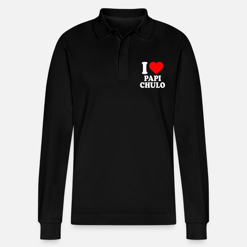 I love papi chulo - Stanley/Stella Unisex Bio-Langarm-Poloshirt Prepster - Schwarz