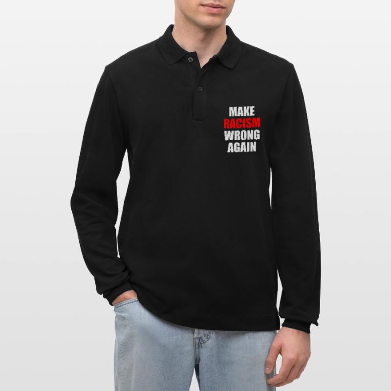 make racism wrong again Polo à manches longues bio PREPSTER Stanley/Stella Unisexe