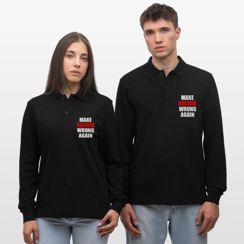 make racism wrong again Polo à manches longues bio PREPSTER Stanley/Stella Unisexe