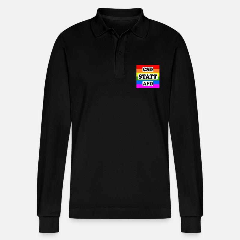 Csd statt afd - Stanley/Stella Unisex Bio-Langarm-Poloshirt Prepster - Schwarz