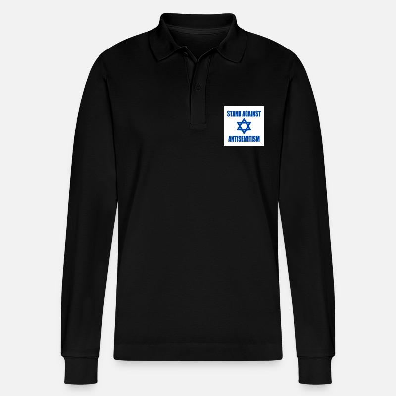 stand against antisemitism - Polo à manches longues bio PREPSTER Stanley/Stella Unisexe - noir