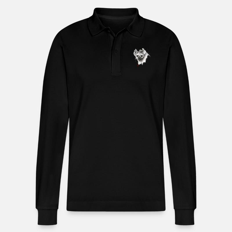 Sketchy Hyene - Stanley/Stella Unisex Bio-Langarm-Poloshirt Prepster - Schwarz