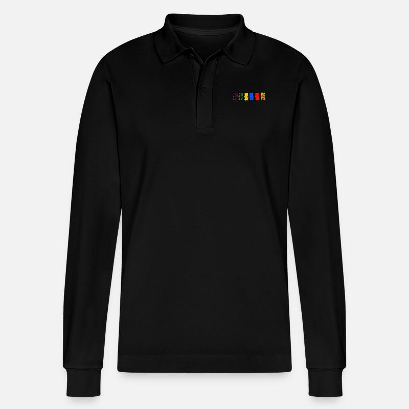 Gummy Bears - Candy - Gift Idea - Stanley/Stella Organic Unisex Long-Sleeved Polo Shirt Prepster - black