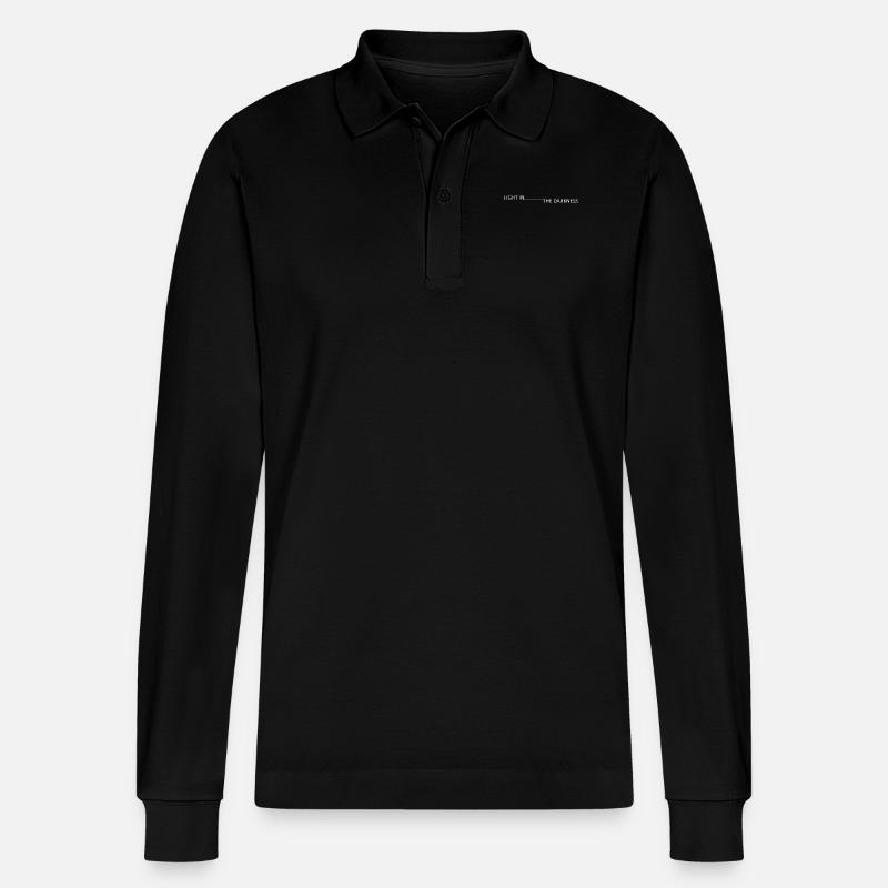 Light in the darkness - Stanley/Stella Unisex Bio-Langarm-Poloshirt Prepster - Schwarz