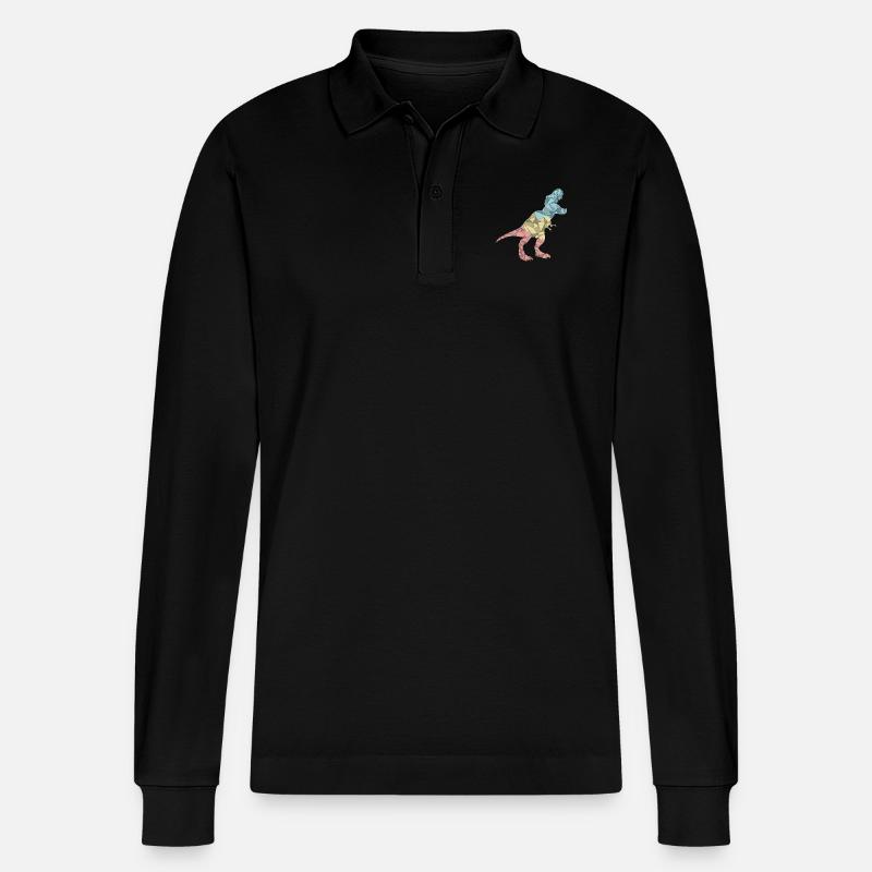TREX Bunt Geometrisch - Stanley/Stella Unisex Bio-Langarm-Poloshirt Prepster - Schwarz