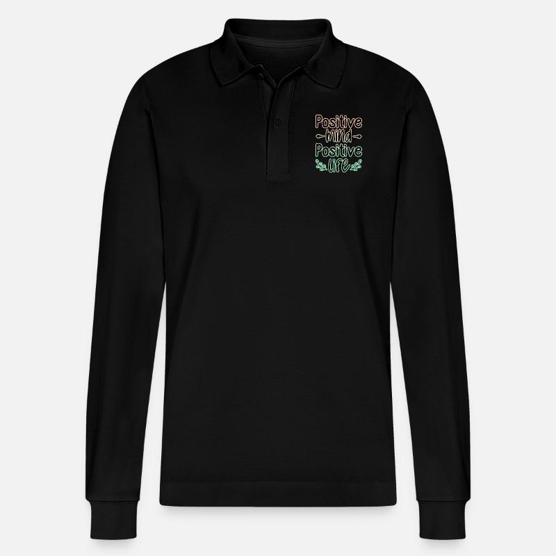 Positiver Geist 🍀 - Stanley/Stella Unisex Bio-Langarm-Poloshirt Prepster - Schwarz