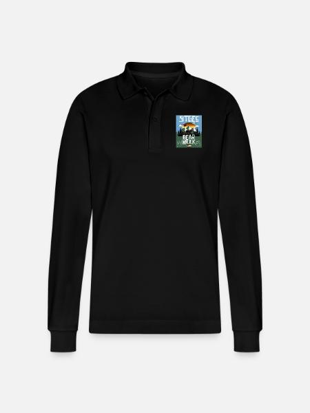 Sitges Bear Week - Stanley/Stella Organic Unisex Long-Sleeved Polo Shirt Prepster - black
