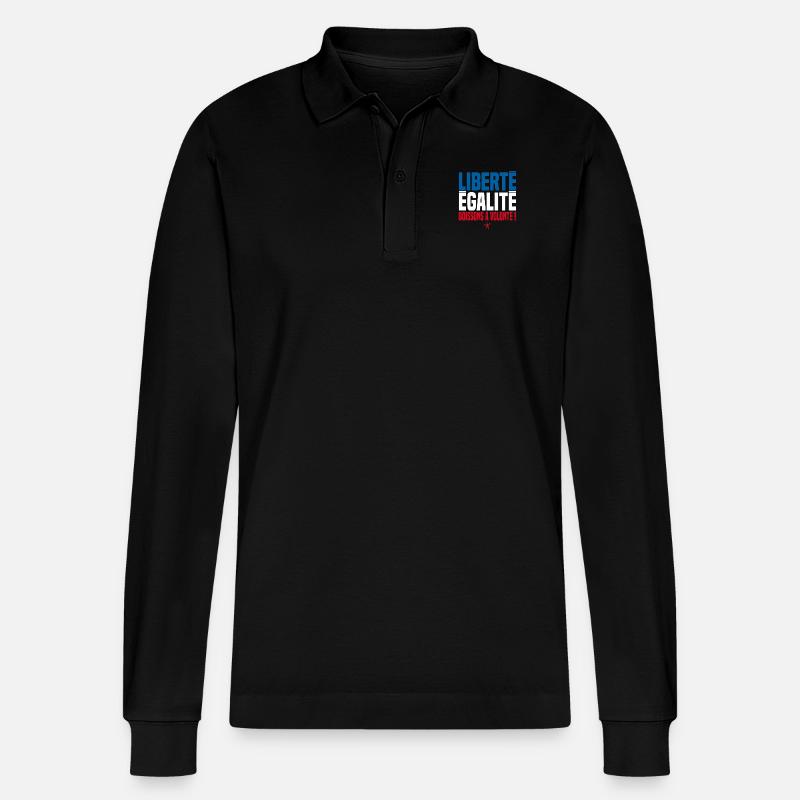 LIBERTE EGALITE BOISSONS A VOLONTE ! - Polo à manches longues bio PREPSTER Stanley/Stella Unisexe - noir