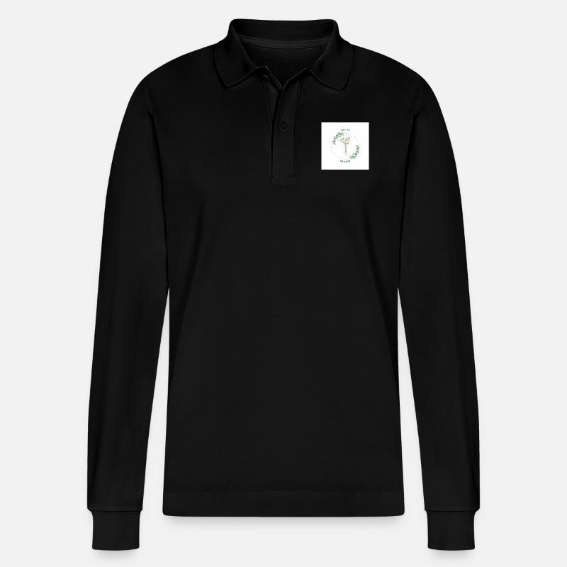 Blumenprint - Stanley/Stella Unisex Bio-Langarm-Poloshirt Prepster - Schwarz