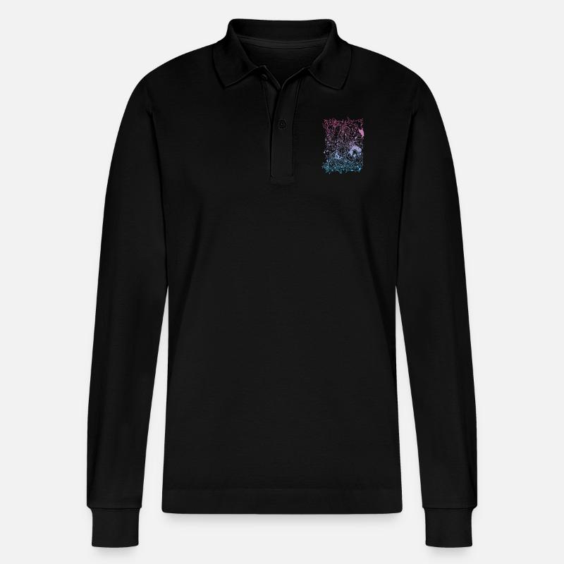 tattoo outlines - Stanley/Stella Unisex Bio-Langarm-Poloshirt Prepster - Schwarz
