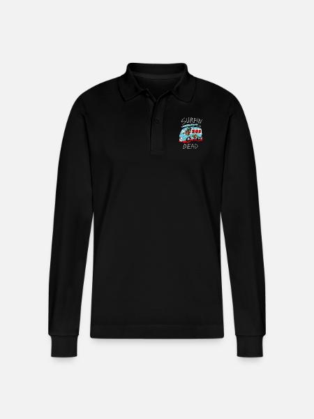 kombi zombie - Stanley/Stella Organic Unisex Long-Sleeved Polo Shirt Prepster - black