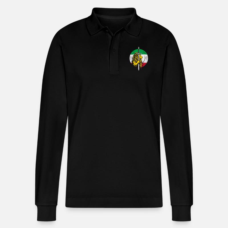 Shir o Khorshid - Design Persiano (Iran) - Polo a manica lunga ecologica unisex Prepster di Stanley/Stella - nero