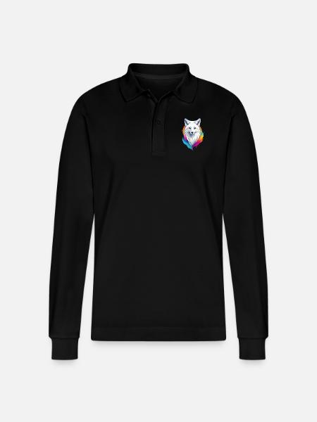 Arctic fox - Stanley/Stella Organic Unisex Long-Sleeved Polo Shirt Prepster - black