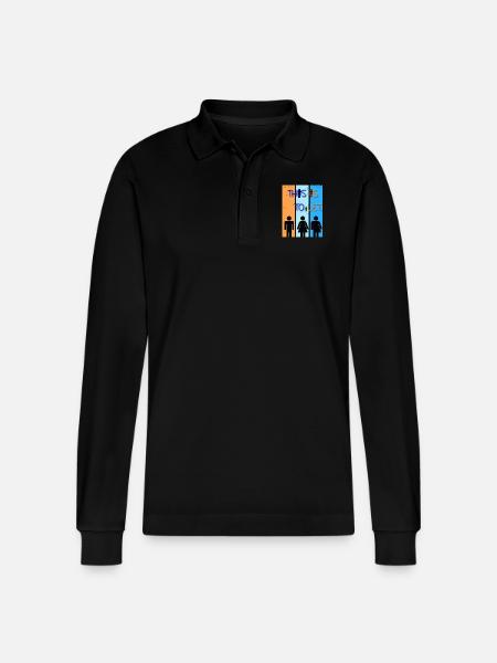 This is TOiLET - Stanley/Stella Organic Unisex Long-Sleeved Polo Shirt Prepster - black