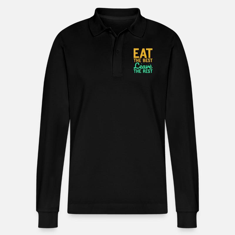 Eat the Best - Stanley/Stella Unisex Bio-Langarm-Poloshirt Prepster - Schwarz