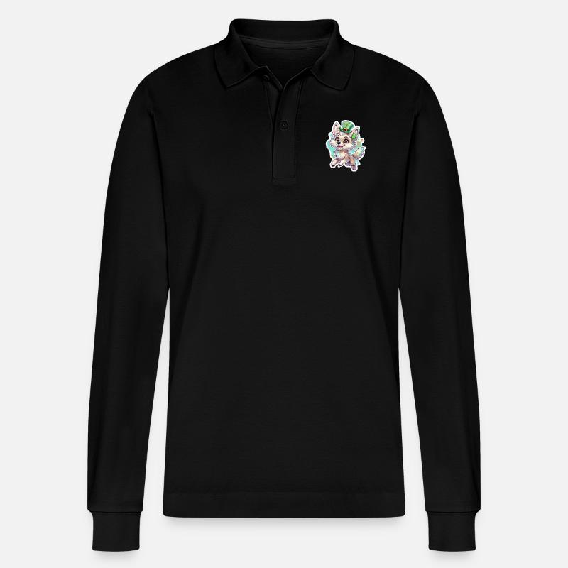 St. Patrick’s Day Fuchs - Stanley/Stella Unisex Bio-Langarm-Poloshirt Prepster - Schwarz