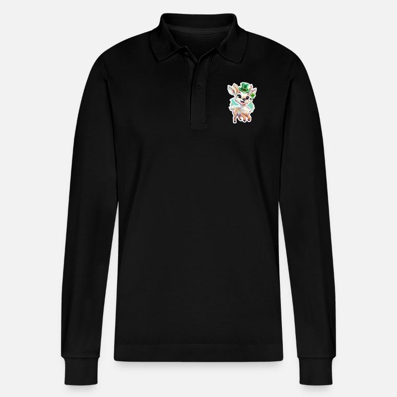 Cerf de la Saint-Patrick - Polo à manches longues bio PREPSTER Stanley/Stella Unisexe - noir
