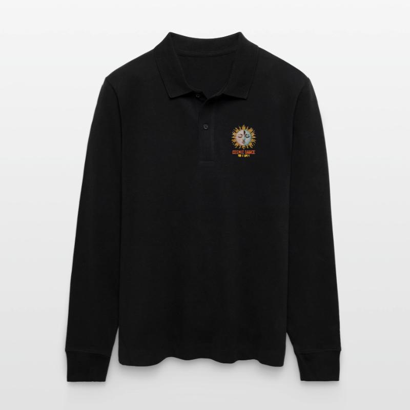 Cosmic Dance Spirituality Gift Stanley/Stella Organic Unisex Long-Sleeved Polo Shirt Prepster