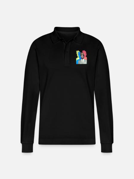 Patrice Lumumba - Stanley/Stella Organic Unisex Long-Sleeved Polo Shirt Prepster - black