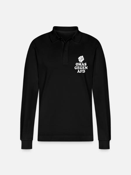 Grannies against the right - Stanley/Stella Organic Unisex Long-Sleeved Polo Shirt Prepster - black