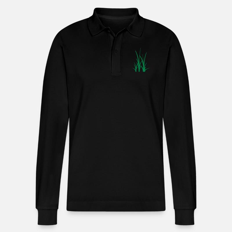 Binary Gras - Stanley/Stella Unisex Bio-Langarm-Poloshirt Prepster - Schwarz