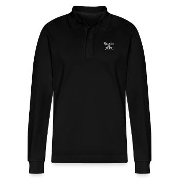 Brunette are the best - Brunettes are the best - Stanley/Stella Organic Unisex Long-Sleeved Polo Shirt Prepster - black - Front - Anna (173cm) & Nico (186cm)