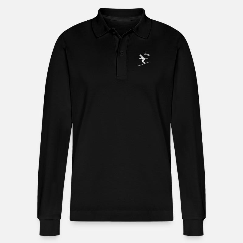 Ski - Stanley/Stella Unisex Bio-Langarm-Poloshirt Prepster - Schwarz