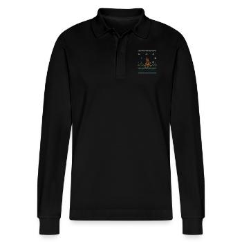 Tanzender Lebkuchenmann christmascontest - Stanley/Stella Unisex Bio-Langarm-Poloshirt Prepster - Schwarz - Vorne - Anna (173cm) & Nico (186cm)