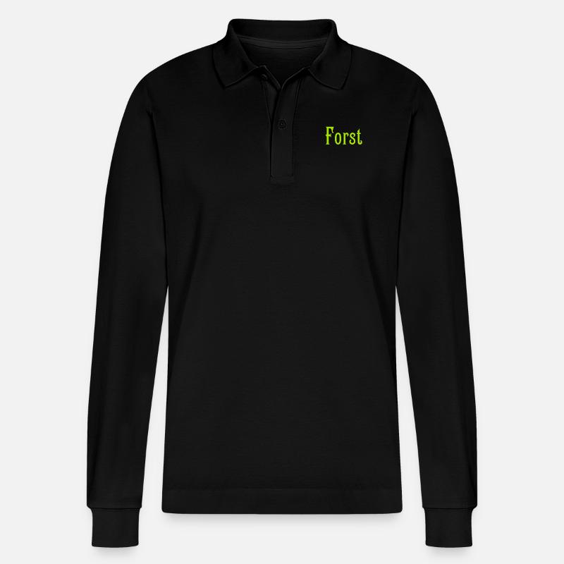 Forst - Stanley/Stella Unisex Bio-Langarm-Poloshirt Prepster - Schwarz