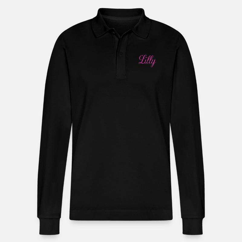 Lilly - Stanley/Stella Unisex Bio-Langarm-Poloshirt Prepster - Schwarz