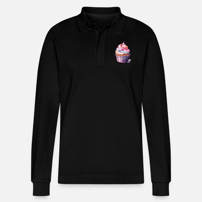 cupcake 2 - Stanley/Stella Unisex Bio-Langarm-Poloshirt Prepster - Schwarz