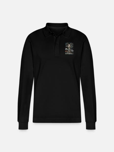 Ham Radio – Contact is everything! - Stanley/Stella Organic Unisex Long-Sleeved Polo Shirt Prepster - black