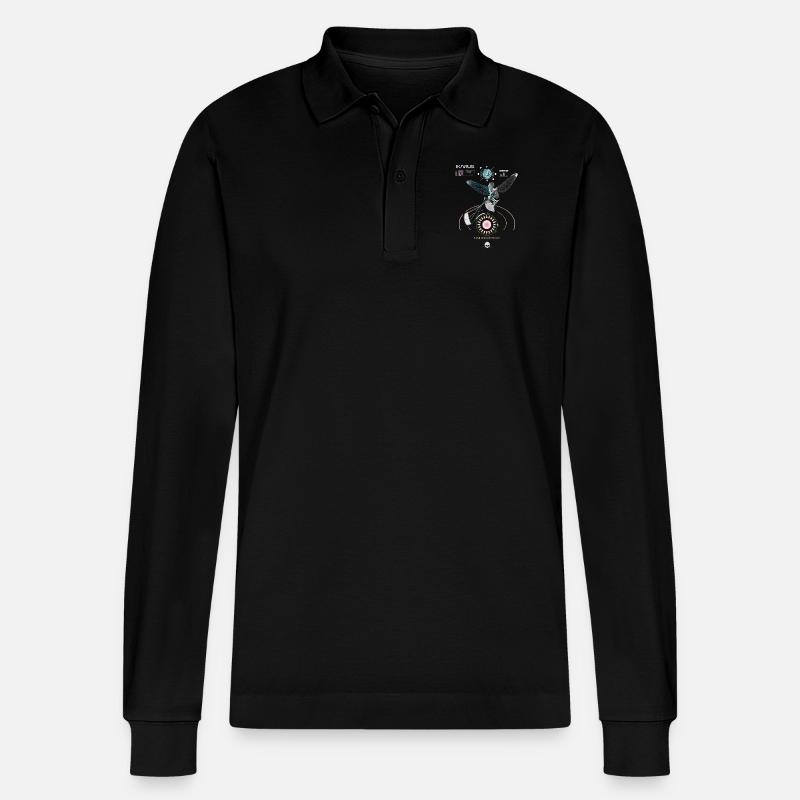 Kitesurfer - Stanley/Stella Unisex Bio-Langarm-Poloshirt Prepster - Schwarz