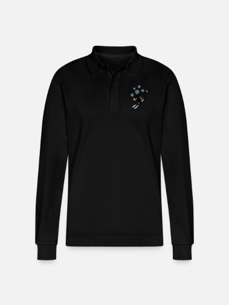 pinguin_ski_022011_d_3c - Stanley/Stella Unisex Bio-Langarm-Poloshirt Prepster - Schwarz